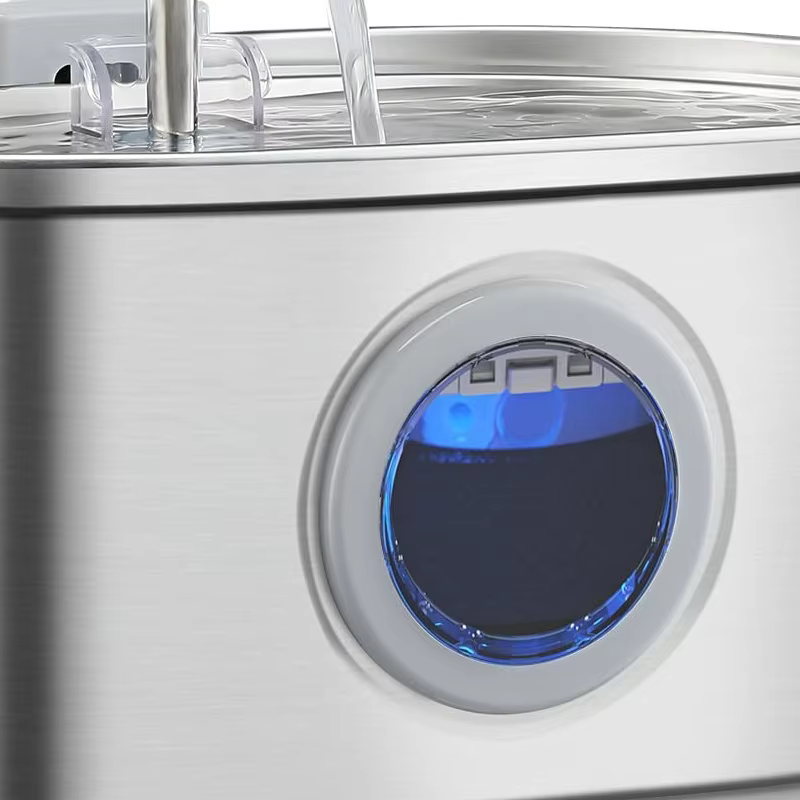 Fuente de Agua para Mascotas 3.2L Capacidad Grande 304 Acero Inoxidable 3. Nivel de Agua LED, Triple Filtración, Bomba Silenciosa, para Gatos y Perros — imagen 4