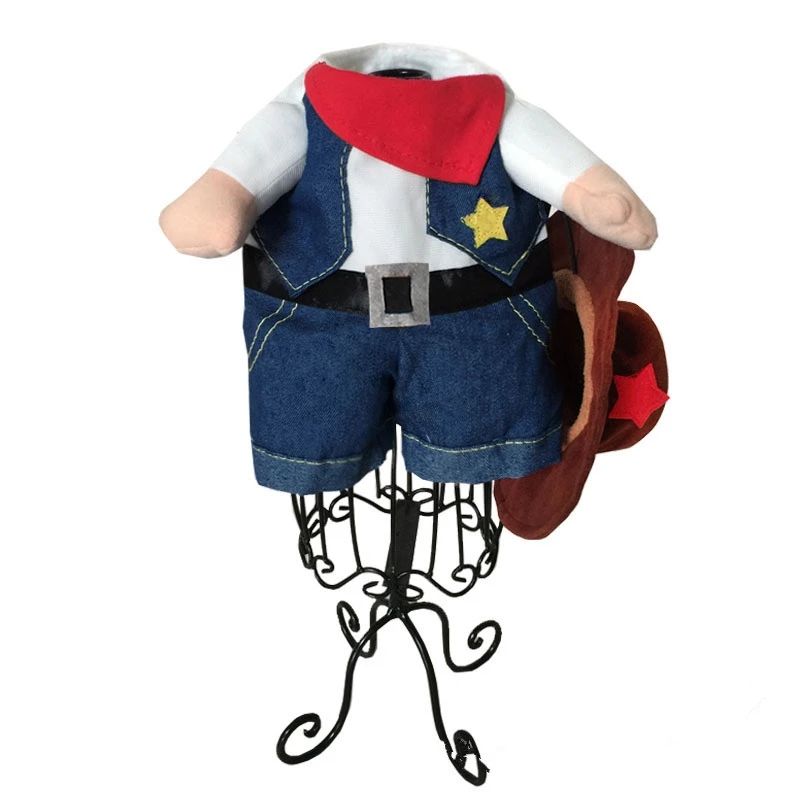 Funny Pet Costume Cowboy Role Play Suit Pet Costume Cat Halloween Christmas Party — image 4