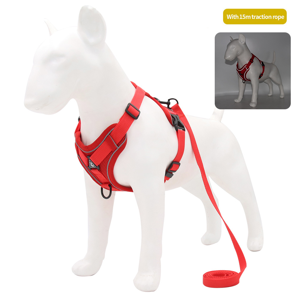 Cinturón de paseo reflectivo y respirable para perros con estilo de chaleco — imagen 10