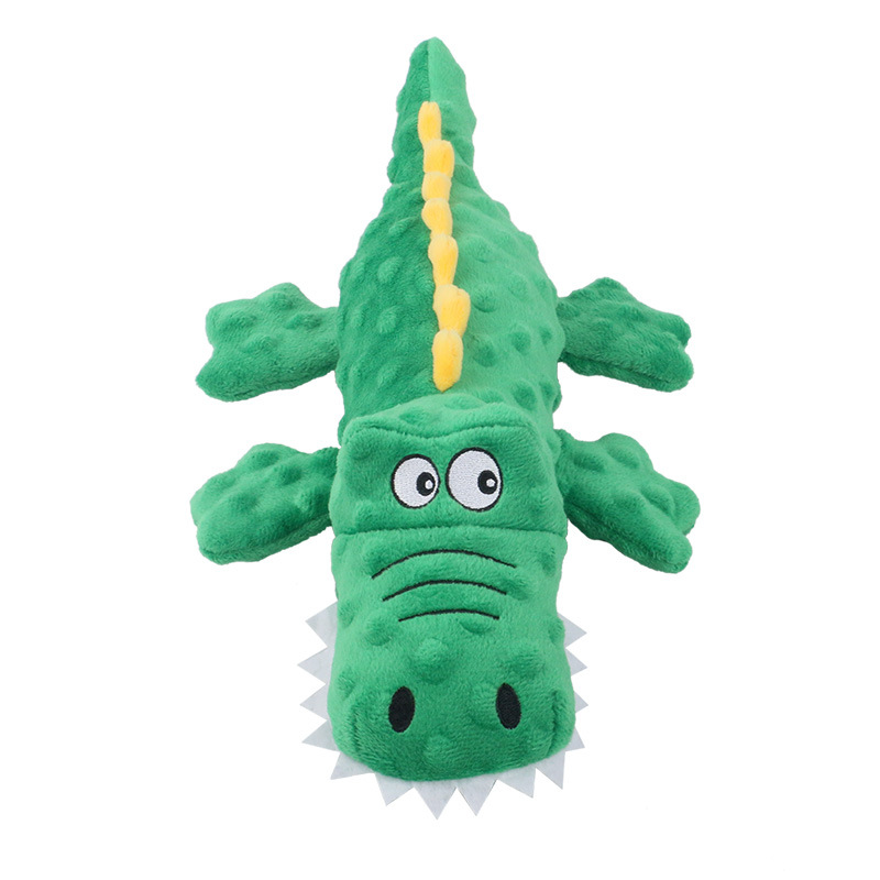 New Pet Plush Toys Voice Crocodile Grinding Teeth Resistant Cute Cartoon Dog Toys Pet Supplies — image 4