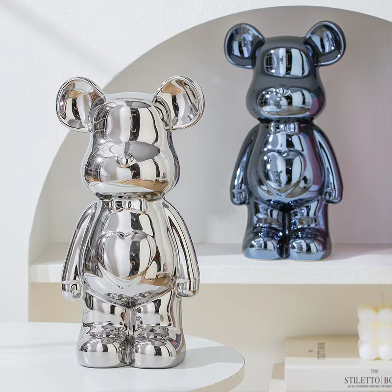 17/27/cm Aesthetic Bear Brick Ceramic Statue Teddy Bear Decor Action Figure Sculptures Ornament for Room Home Decoration Crafts — image 2