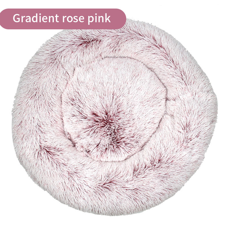 Dog Kennel Cat Kennel Plush Round Gradual Change Pet Kennel Dog Bed Winter Mat Gradual Change Pet Mattress Pet Supplies — image 10