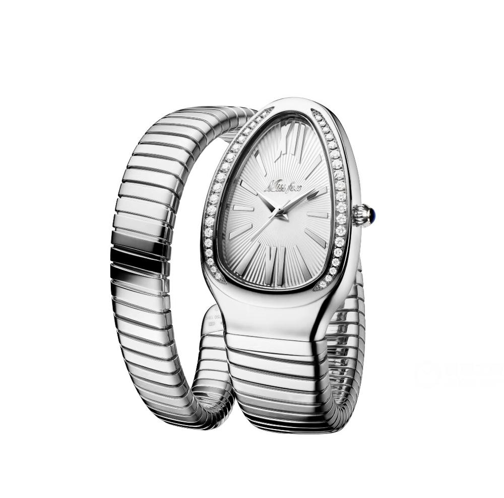 MISSFOX 1221 Women's Watches Snake Shape Luxury Wrist Watch For Women Steel Unique Gold Quartz Ladies Watch Clock Relogio Feminino — image 14