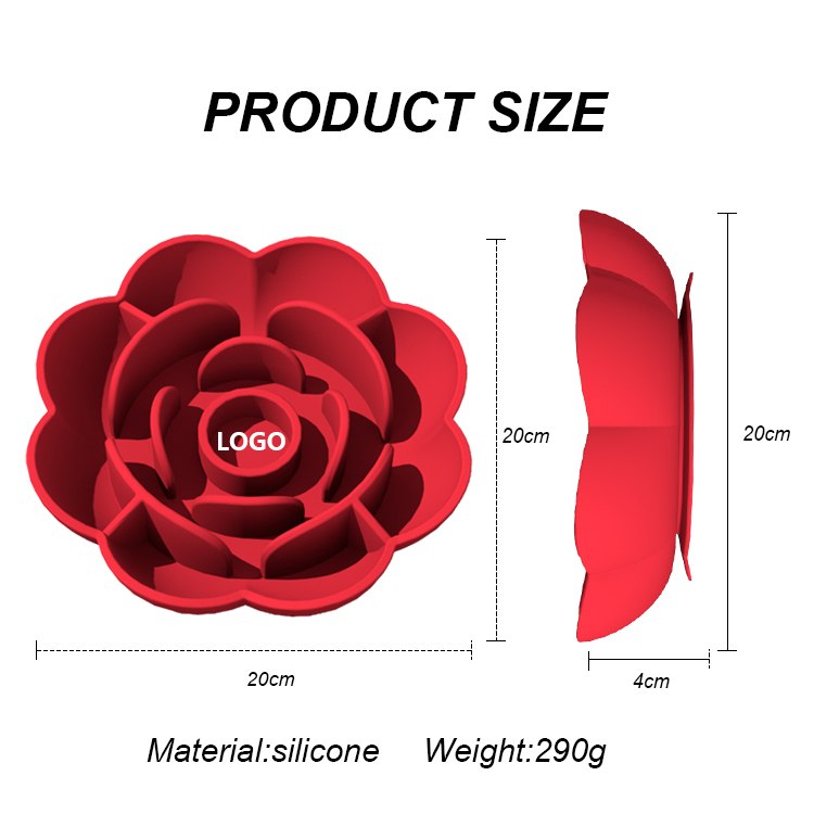 New Portable Dog Bowl Pet Feeder Licking Silicone Dog Bowl Slow Feeder Flower — image 3