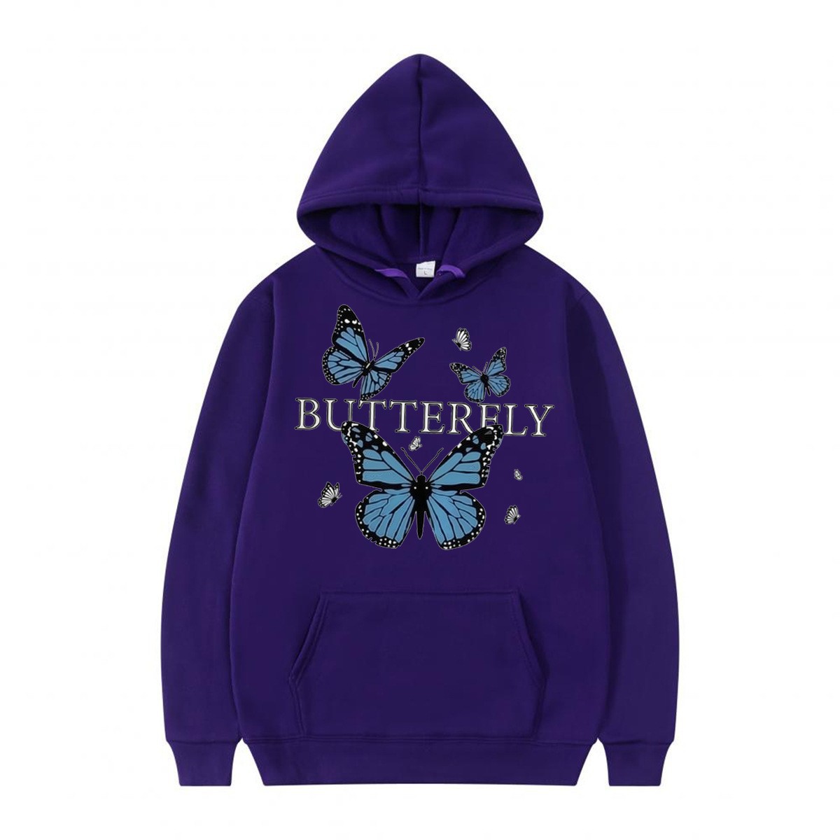 Hooded Sweatshirt with Butterfly Print Fun Pattern Casual Sporty Style — image 18