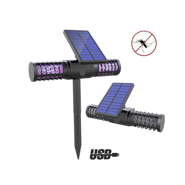 Solar Mosquito Killer Lamp Outdoor Waterproof Villa Yard Garden LED Light Lawn Camping Lamp Large Bug Zapper Light Whole Night — image 7