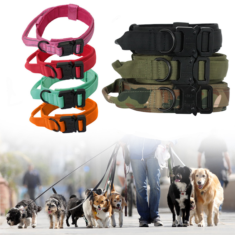 Tactical Dog Collar Dog Leash Tactical Collar Dog Leash Pet Outdoor Collar Training Pet Supplies — image 1