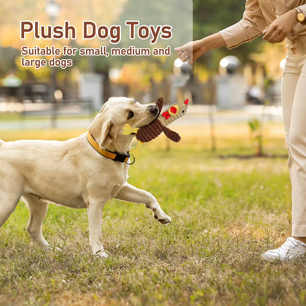 5 Pack Dog Toys Plush Dog Squeaky Toys, Assortment Value Bundle Animal Pet Toy for Small Medium Large Dogs, Stuffed Puppy Chew — image 4