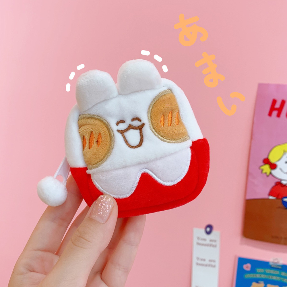 Cute Plush Shy Rabbit Bread Rabbit Super Headphone Bag Pendant Plush Toy Schoolbag Ornament — image 5
