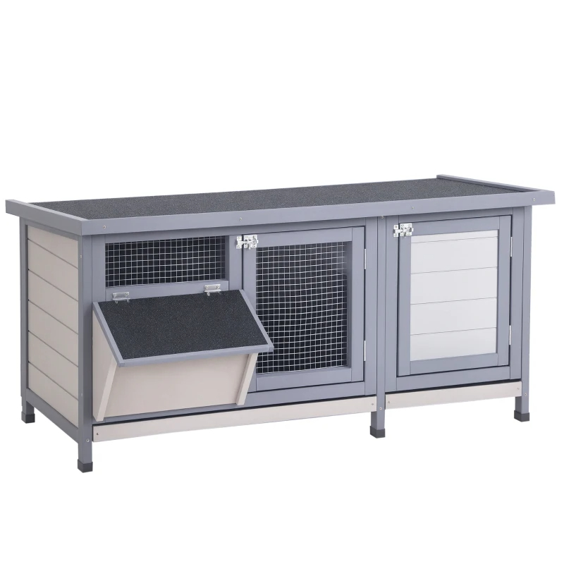 Wooden Rabbit Hutch Bunny Hutch Cage Guinea Pig With Waterproof Roof, No Leak Tray And Feeding Trough, For Rabbits, Chickens, Ducks — imagen 11