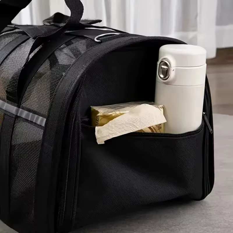 Ventilated Pet Carrier for Cats and Dogs - Lightweight and Durable with Secure Zipper - Great for Travel, Hiking and Outdoor — image 4