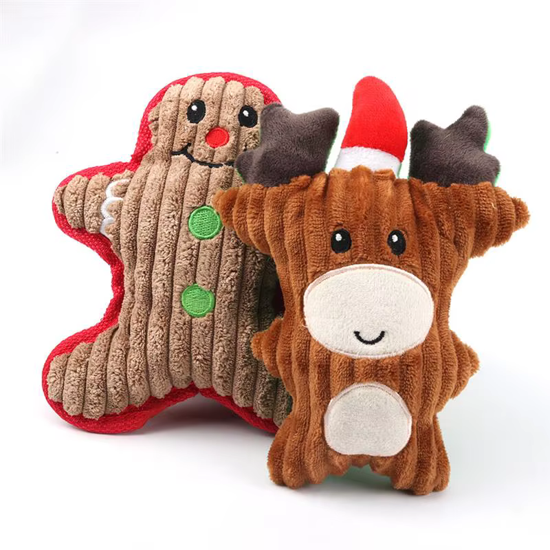 Christmas Santa Claus Pet Dog Toys Chew Squeaker Pet Plush Toys For Dogs Cute Biting Rope Sound Toys — image 6