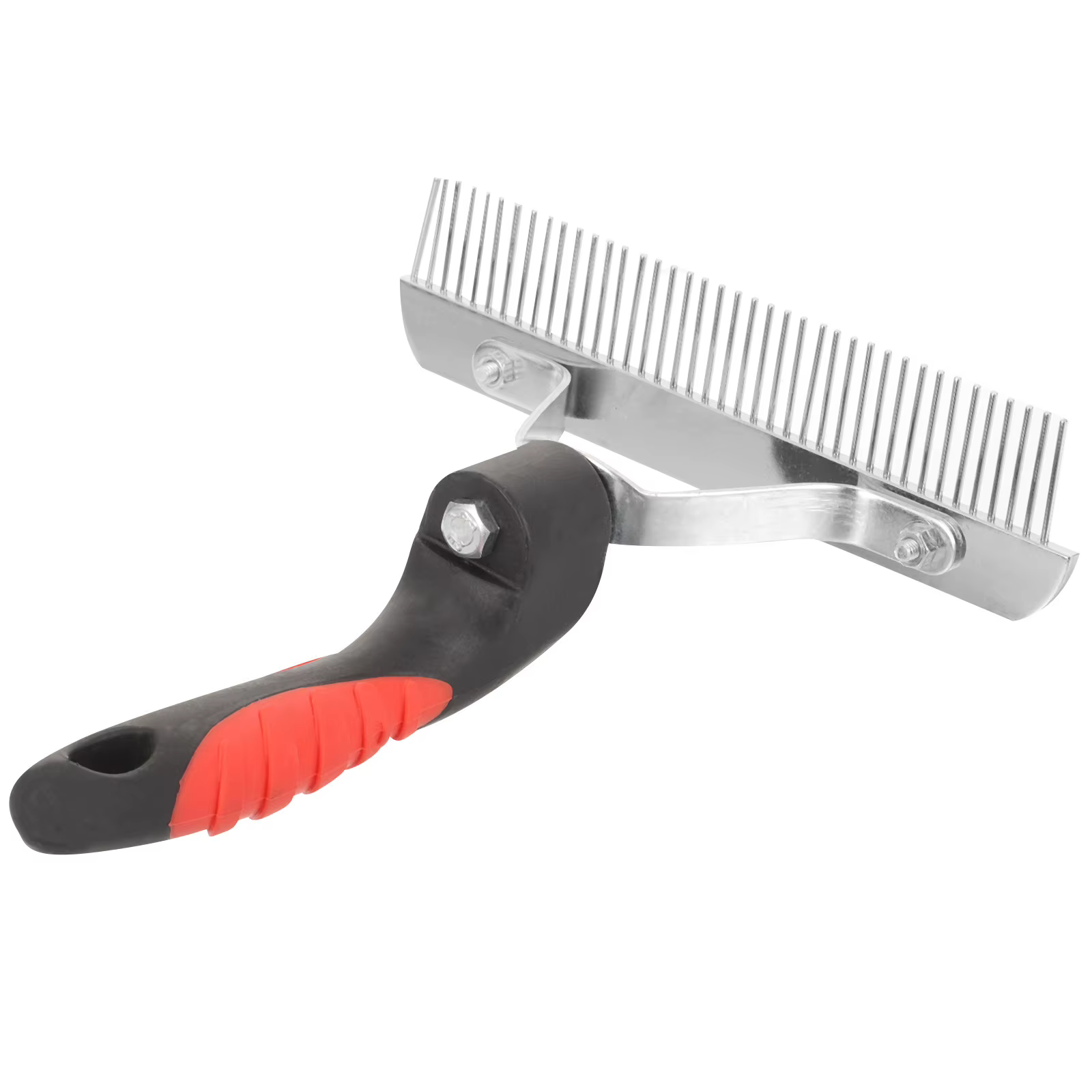 Horse Hair Cleaning Comb Heavy Duty Metal Grooming Rake Ergonomic Design Rubber Handle for Horse Cow Large Animal Grooming — image 2