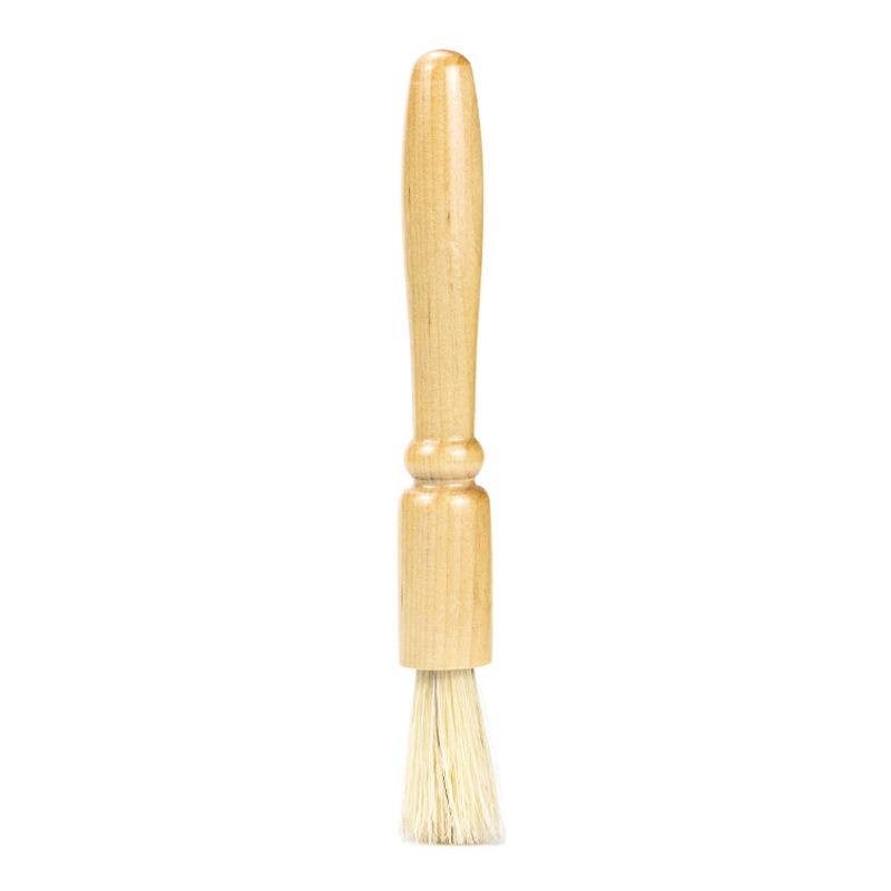 Coffee powder cleaning brush pig hair solid wood residue round head brush coffee machine bean grinder cleaning brush — image 5