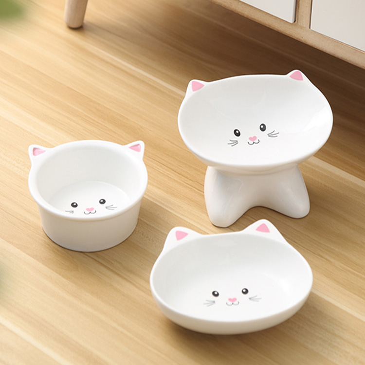 Ceramic Small Cat Face Shape Pet Food Bowl Cat Bowl Dog Bowl Universal And Easy To Clean — image 5