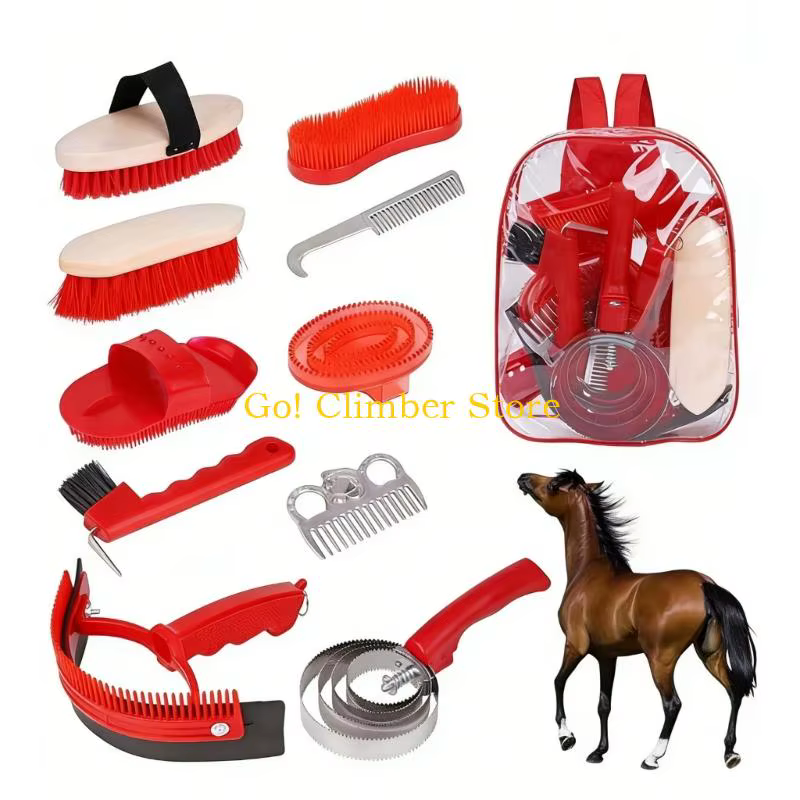 Q84C Horse Shedding Grooming Massaging Tool Set Bathing Cleaning Supply Horse Equipment Cleaning Tool — image 5