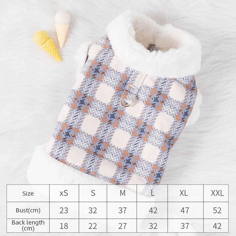 Dog Clothing Warm and Fluffy In Autumn and Winter Can Be Pulled Vest Teddy Bear Small Dog Cat Pet Clothing — image 6