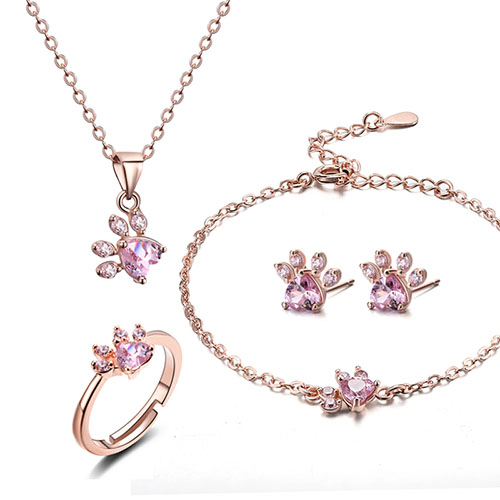 Anillo de Garra de Gato, Oso y Perro para Mujer - Conjunto de Joyas de Moda — imagen 1