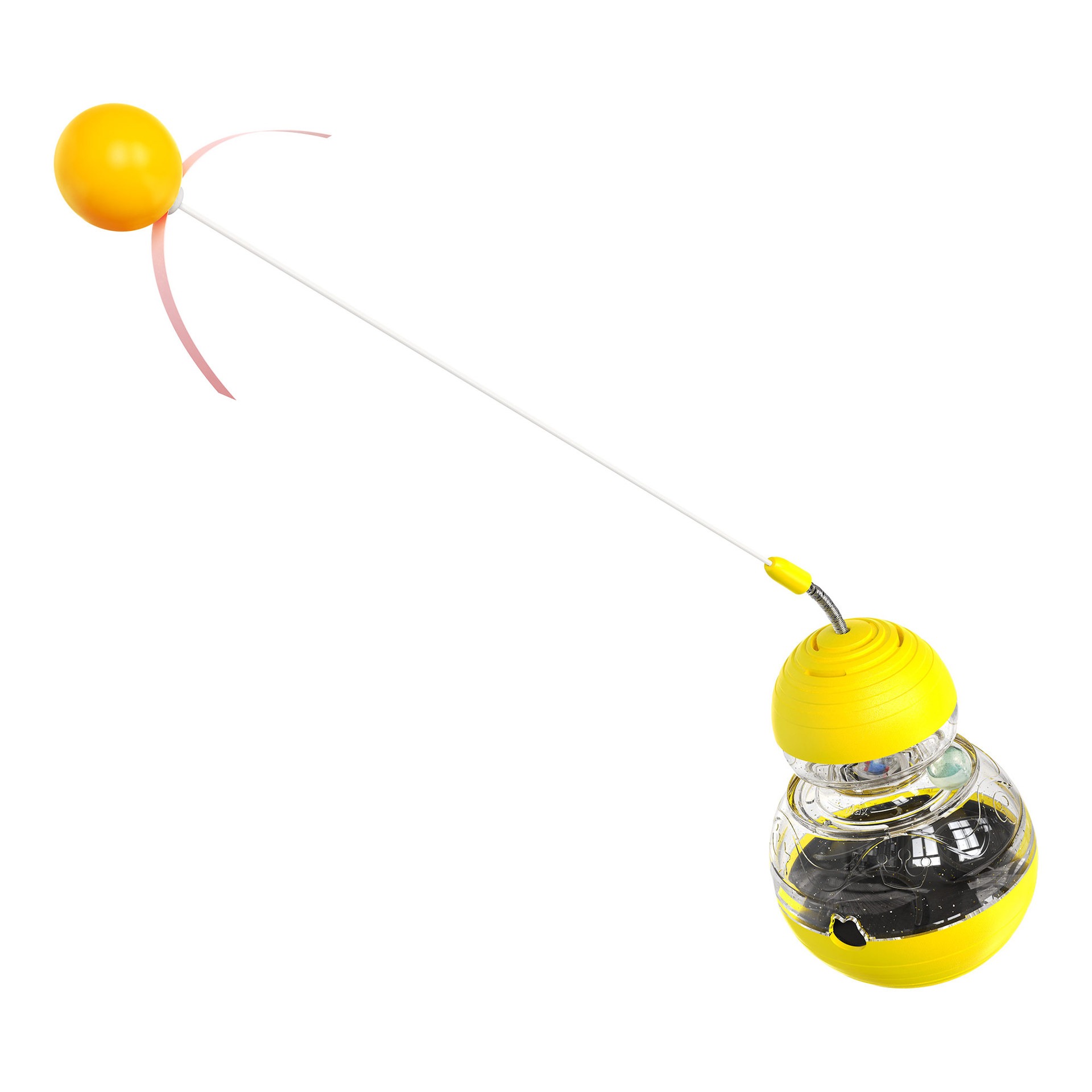 The tumbler spins a cat teaser stick and emits a glowing cat toy food dispenser — image 4