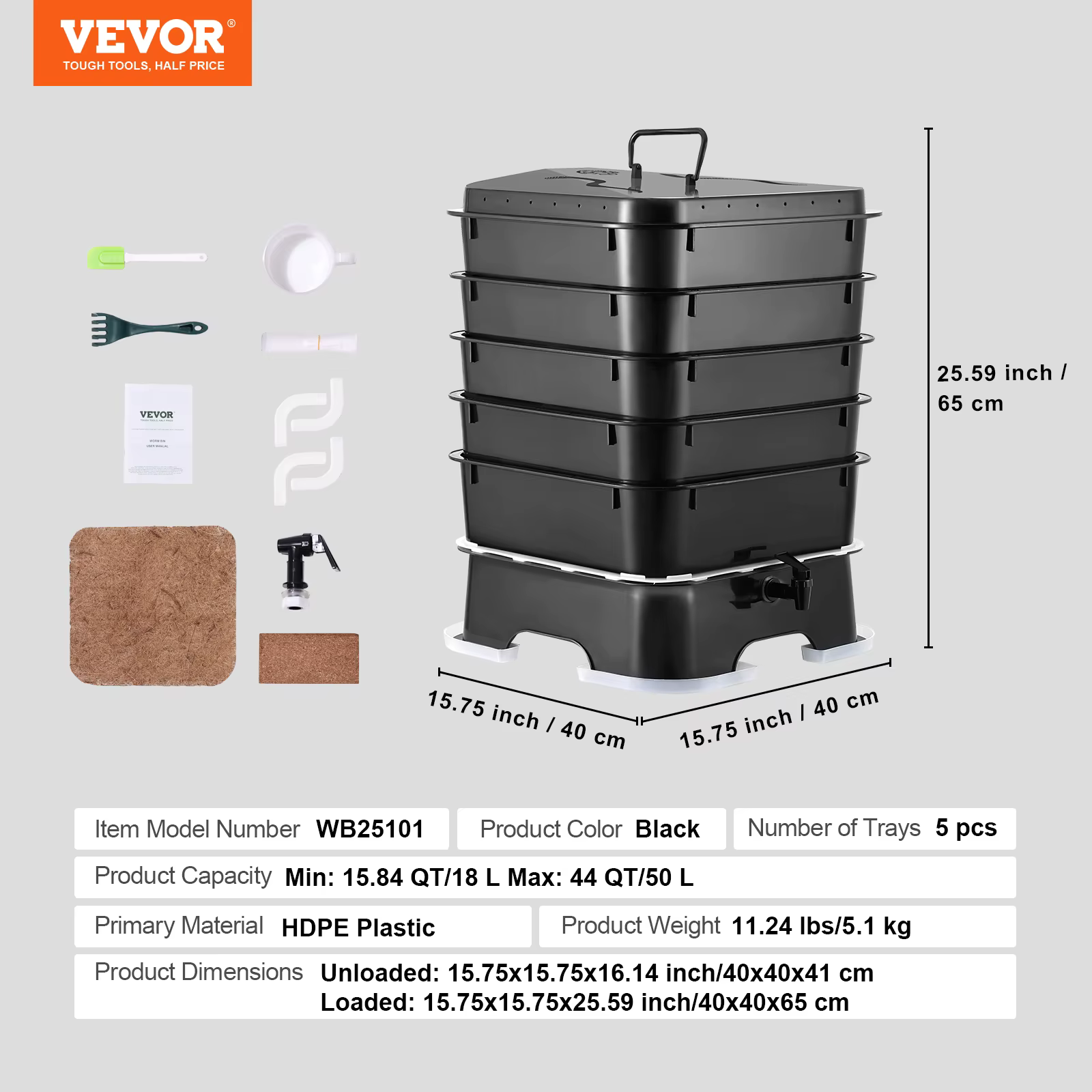 2026 5-Tray Worm Composter Compost Bin Outdoor And Indoor Sustainable Design Worm Farm Kit — imagen 6