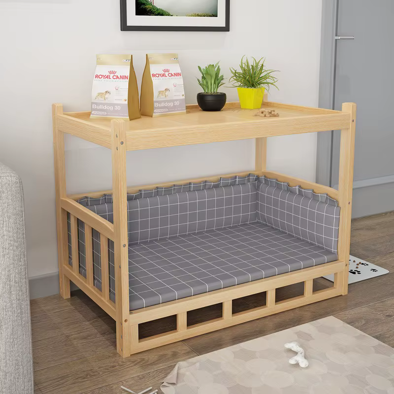 Wooden Dog Bed With Side Table For Medium Large Pets Indoor Home Furniture Comfortable Resting Sleeping Place Stylish Design — image 2