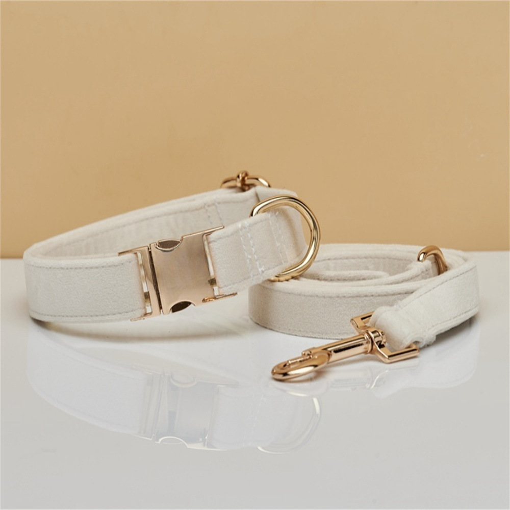Conjunto de Cuerda y Collar de Tela de Algodón con Broche Metálico y Lazo Personalizable para Perros en Varios Colores — imagen 13