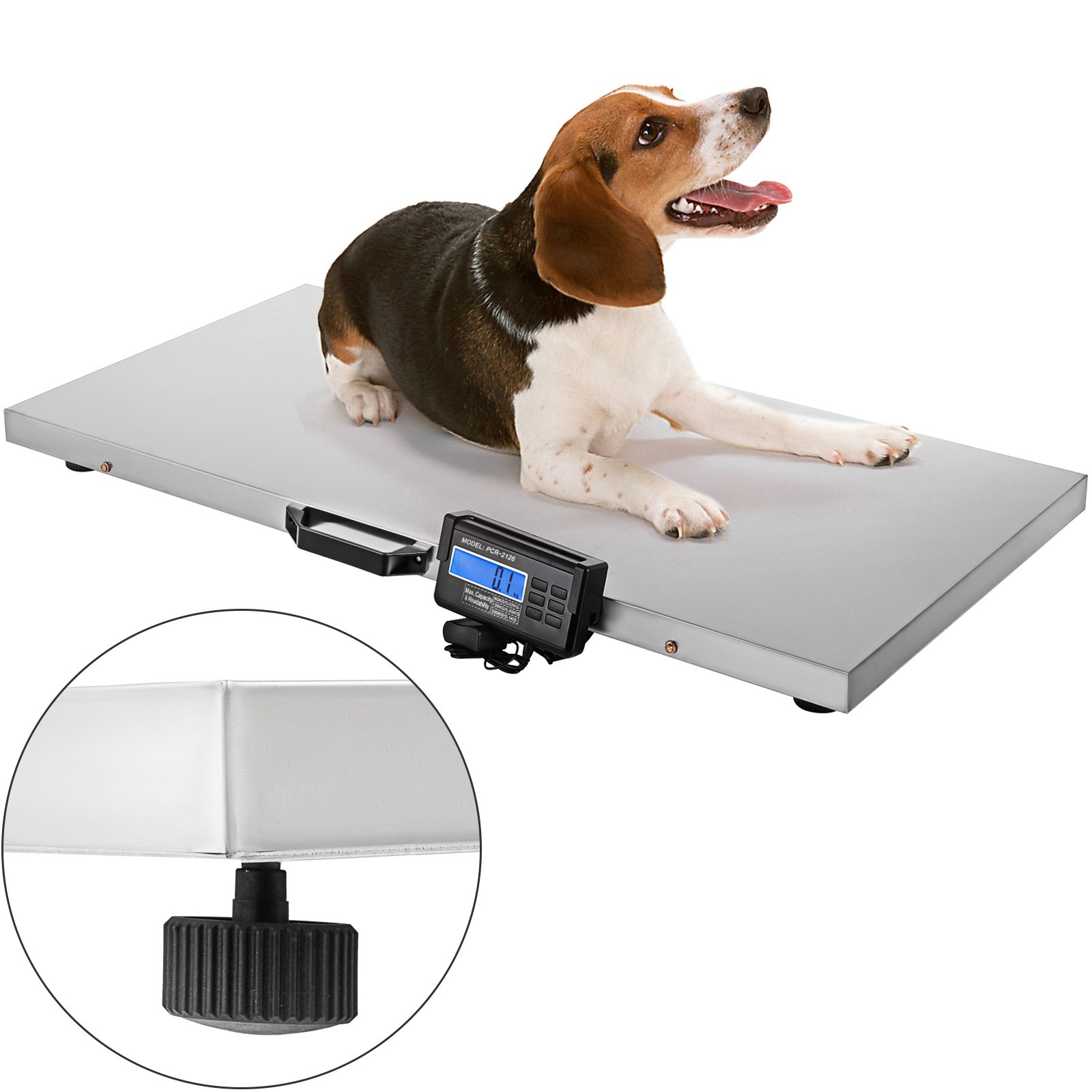 Escala de Gran Capacidad para Animales con 880 lbs - Plataforma Grande de Acero Inoxidable para Pesaje de Mascotas y Ganado — imagen 1