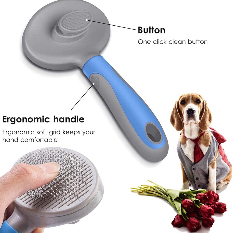 Peluizador para Mascotas con Pelo Largo de Perro Elimina Cepillo para Gato Rasurado y Pérdida de Pelos para Cachorros y Gatos — imagen 2