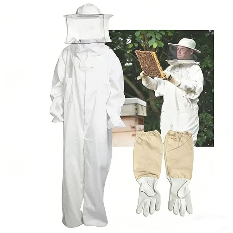 Bee Suit Professional Beekeeping, Anti-Bee Ventilated Full Body Suit with Veil Hat, Elastic Cuffs Beekeeper Protective Wear — image 1