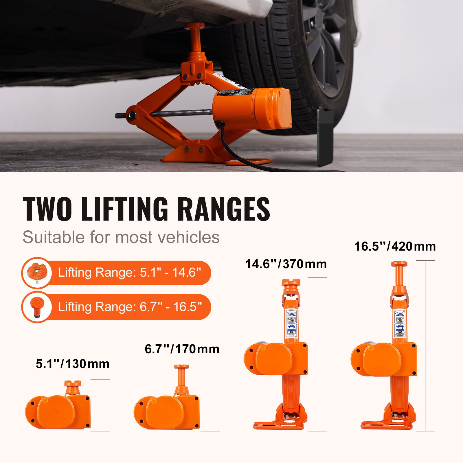 Electric Car Jack, 3 Tons /6600 Lbs Scissor Jack, 12V Electric Automatic Jack With Double Saddles And Remote Control, Portable Car Jack For Sedan, SUV, Truck Tire Change — image 3