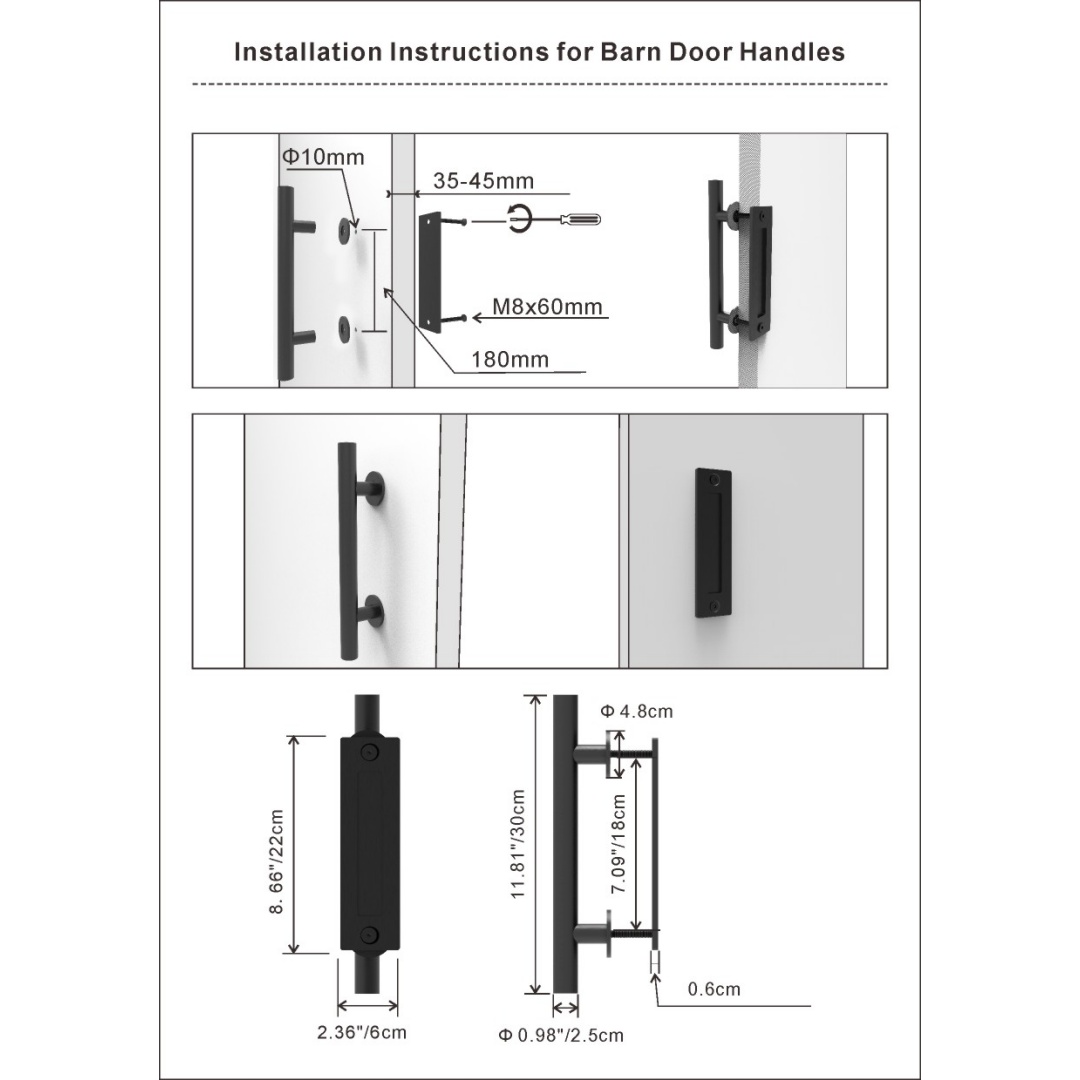 Kit de Hardware para Puertas Corredoras de Estilo Granja doble con Polea J Básica, Desliza Silenciosamente y Suavemente, Instalación Fácil 8 pies de Vía para Paredes de 20-24 pulgadas de Ancho — imagen 8
