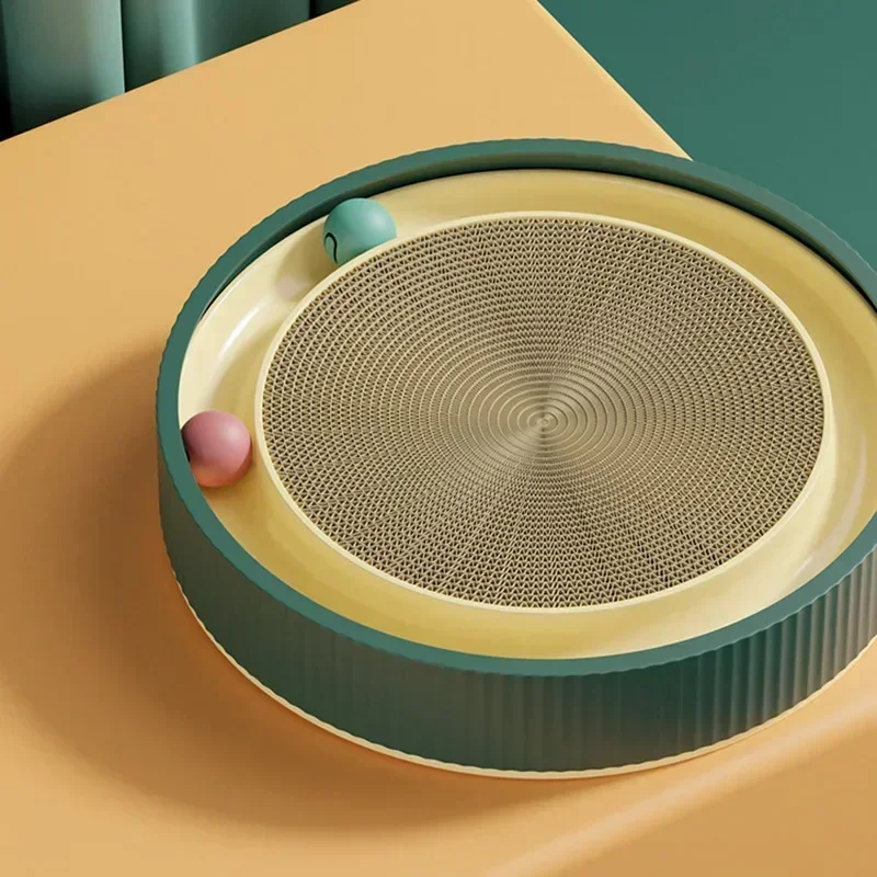 Multi Function Round Cat Scratching Board with Ball Toy Cat Scratcher Funny Sharpen Nails Scraper Can Replace Nest for Cats — image 1