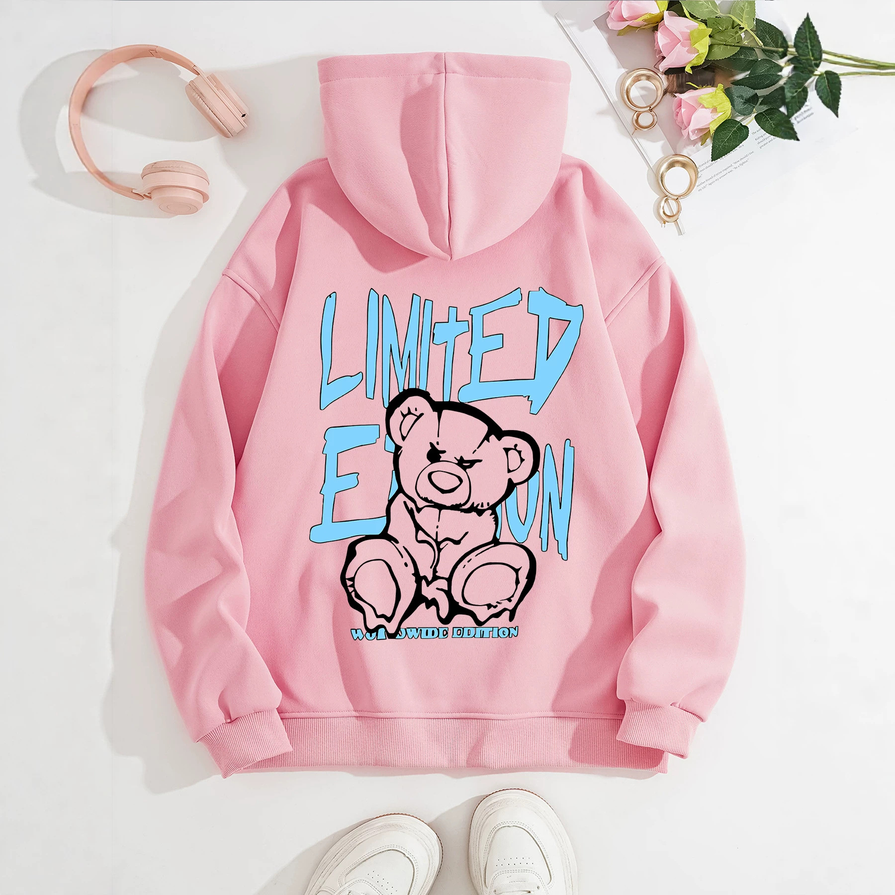 Bear print hooded sweatshirt — image 3