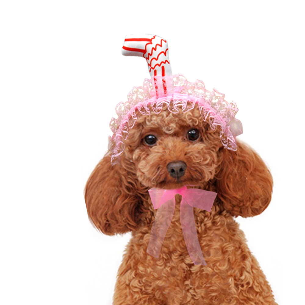 Sombrero de Paja con Encaje para Perros - Diseño Cálido y Adorable para Fiestas de Cumpleaños — imagen 3