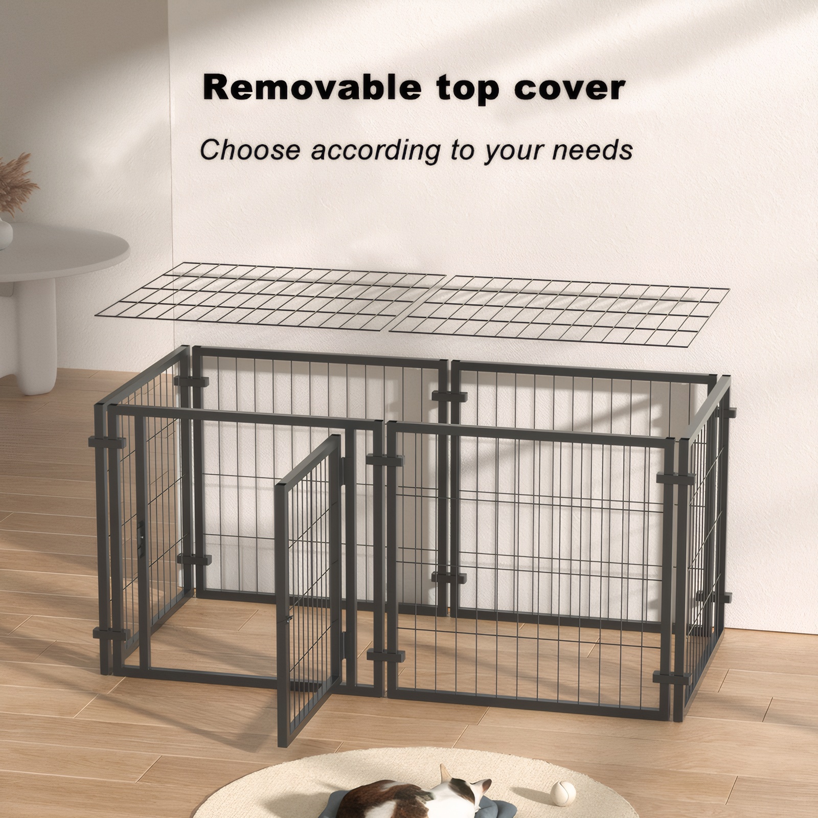 Jaula de 47.2" para perros pequeños, medianos y grandes, corral para cachorros para uso en patio, interior y exterior, jaula para mascotas (47.2"L x 23.6"An x 23.6"Al) — imagen 3