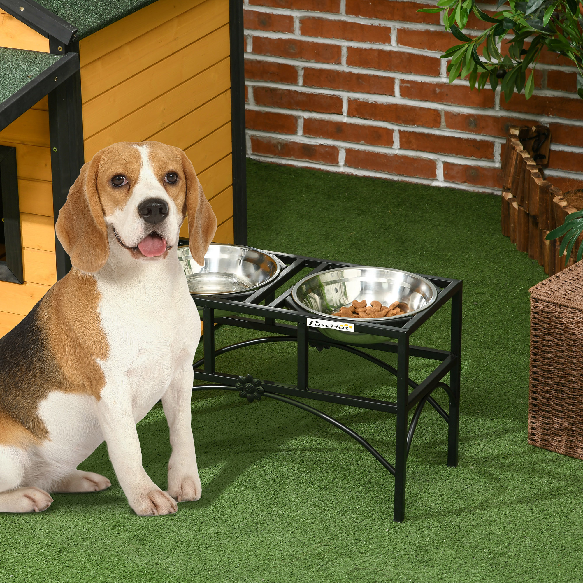 Comedor Elevado para Perros, Acero Inoxidable doble de Alta Calidad, Estación de Alimentación para Mascotas con Postura Saludable, 14" de Alto — imagen 6