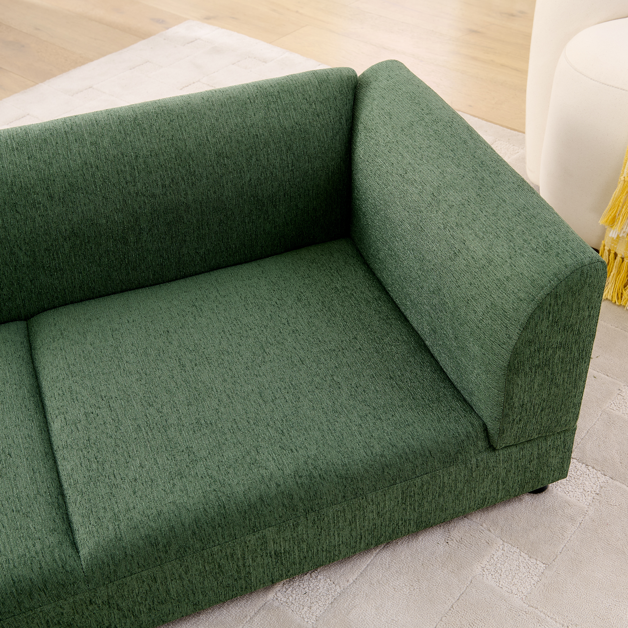 Comfortable Oversized Pet Sofa For Medium-Large Dogs Modern Rectangular Design With Backrest, Armrests Soft Cushion -OLIVE GREEN 56.5x26x17 — imagen 4