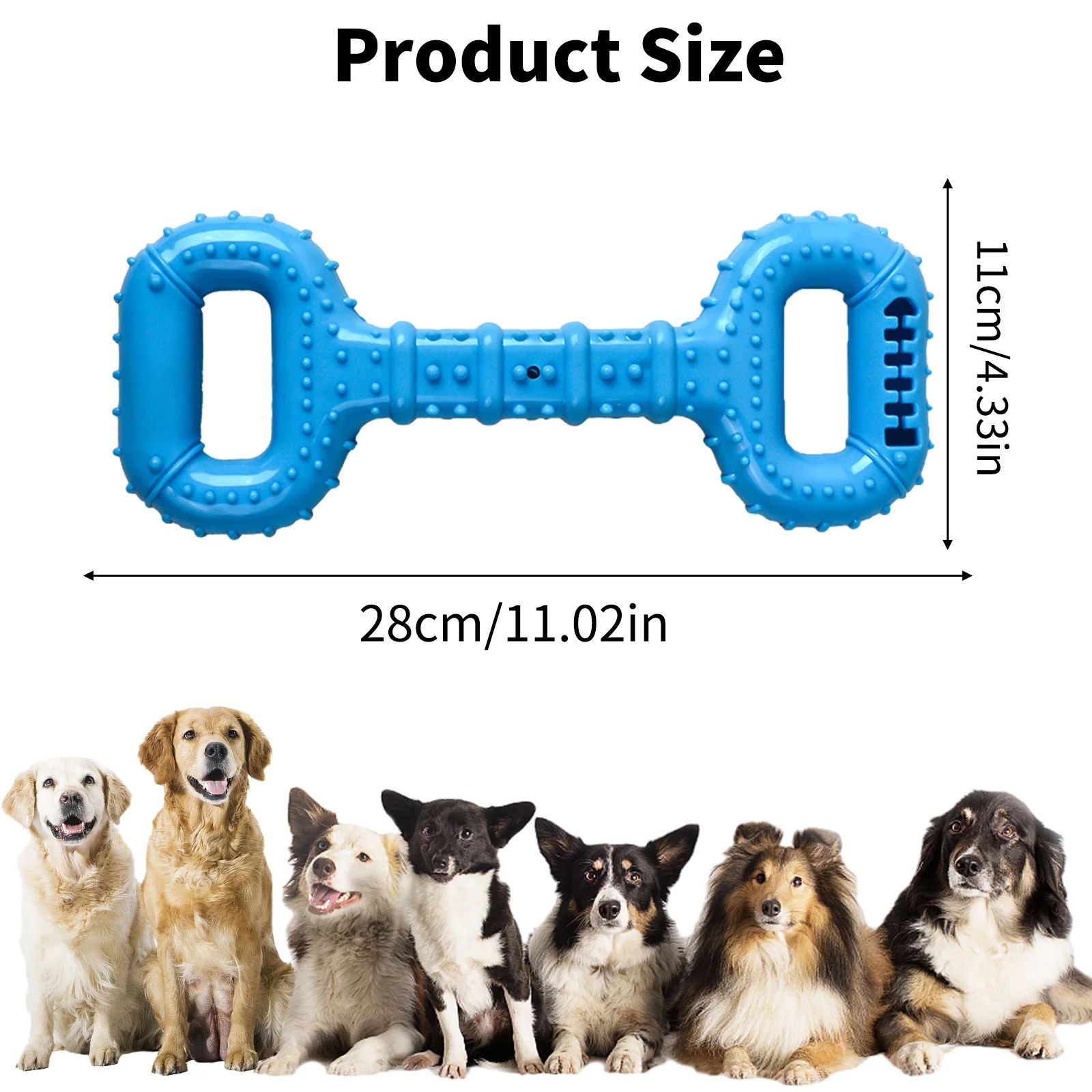 Dog Bones For Aggressive Chewers, Dog Chews Toys Long Lasting, Interactive Dog Bone Toys With Pull Band, Dog Teething Toy — image 3