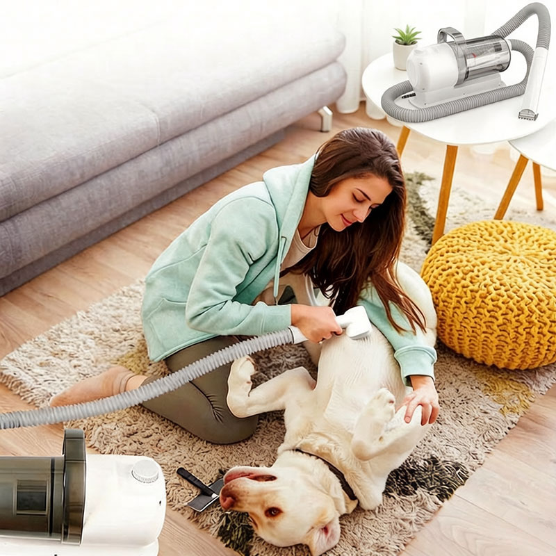 Kit de limpieza y peinado para mascotas MicroData 2,5L con cepillos eléctricos y cepilladoras para gatos y perros | 2 en 1 Despejado y aspiración — imagen 2