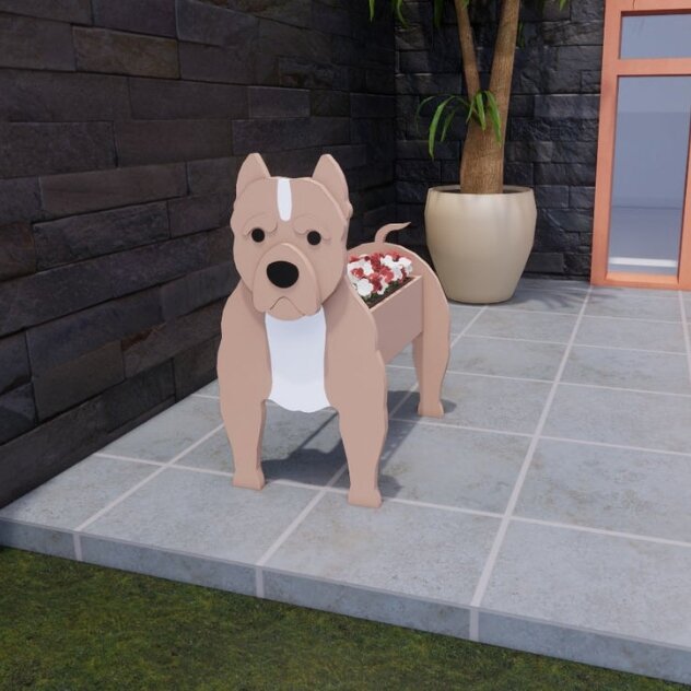 New Supply Garden Art Decoration Dog Flower Pot Planter Cat Stand Flower Pot — image 13