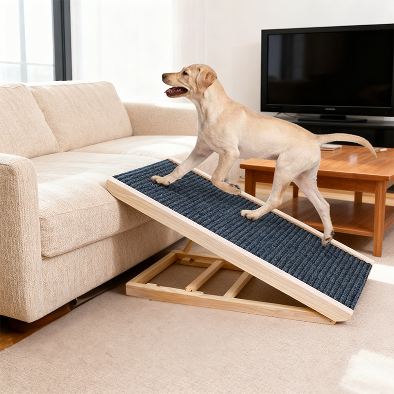 SafeStep Pet Ramp: Foldable, Height-Adjustable Ladder with Non-Slip Carpet for Easy Climbing to Cars and Furniture — image 1