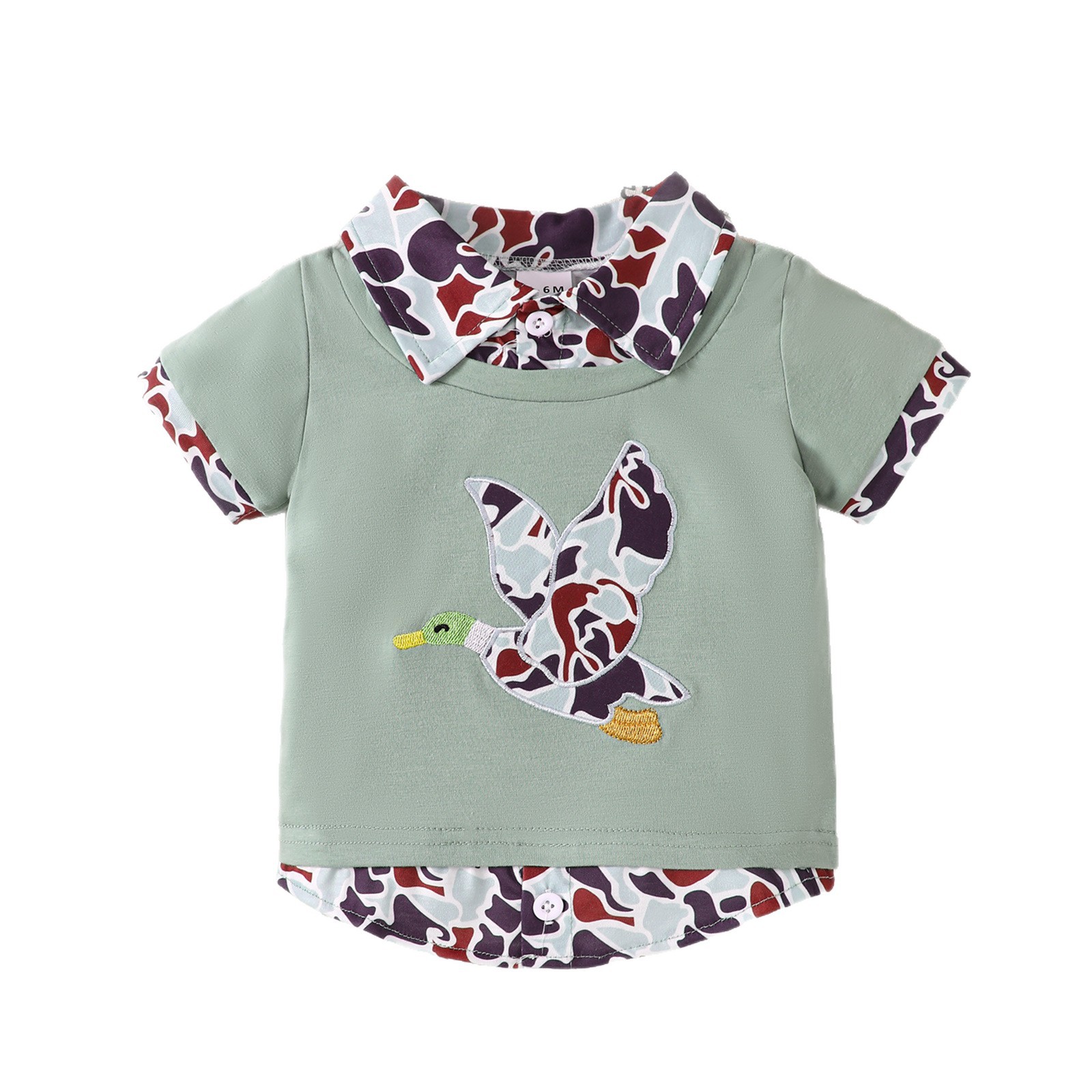 Casual Kids' Short Sleeve Polo Shirt with Duck Embroidery, Turn-Down Collar, Summer Clothing for Toddlers and Boys — image 6