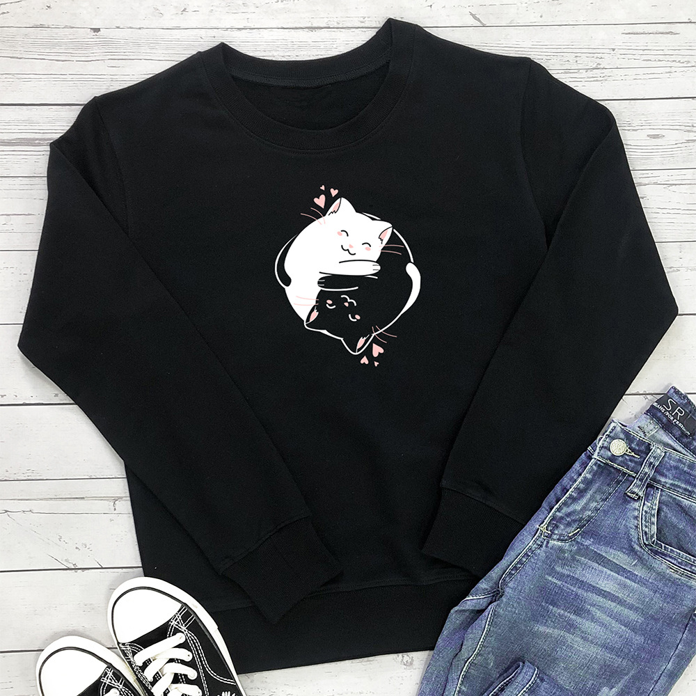 Two cartoon cats embrace printed hoodies — image 5