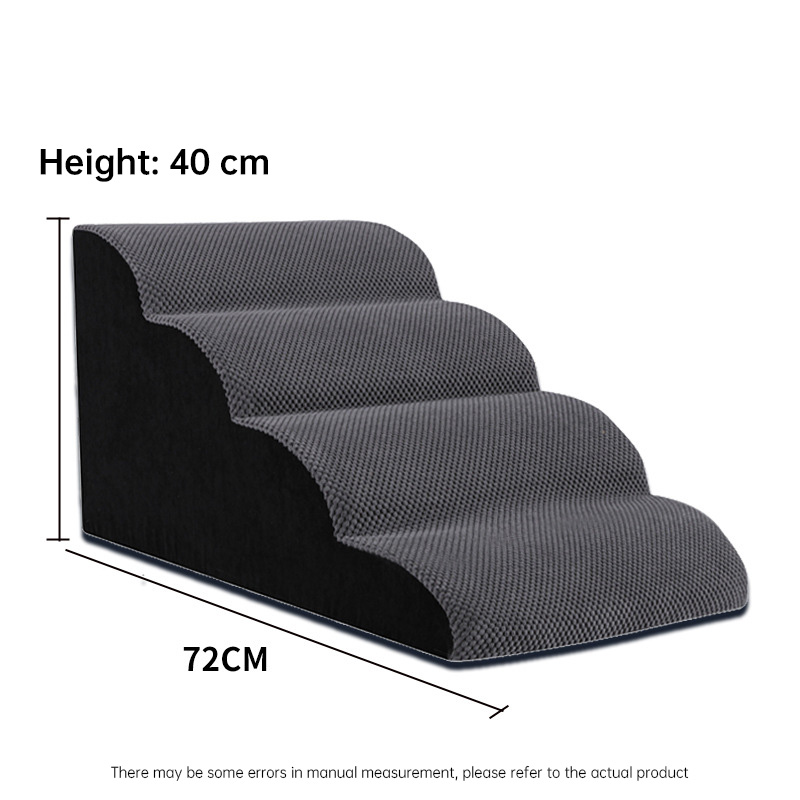 Escalera/Rampa para Mascotas de 2/3/4 Escalones: Espuma Viscoelástica Antideslizante y Lavable, Desmontable, Multiusos para Perros y Gatos — imagen 7