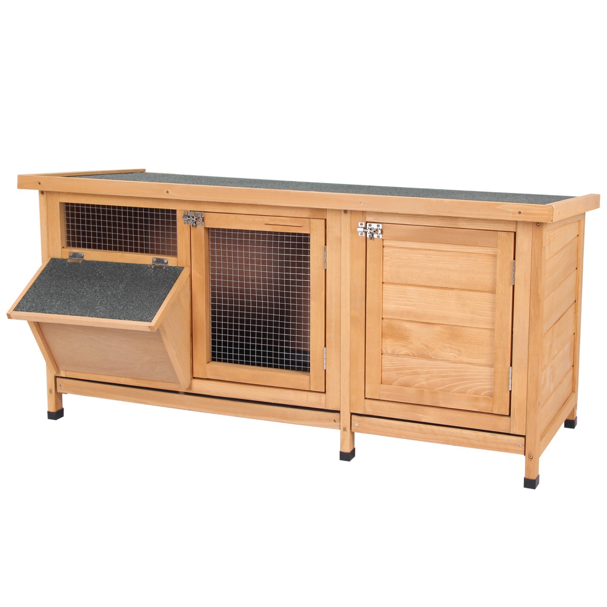 Caja para Conejos Grande, Jaula de Ratones con 2 Áreas Exteriores y 1 Casa Principal para Animales Pequeños, Amarillo — imagen 6