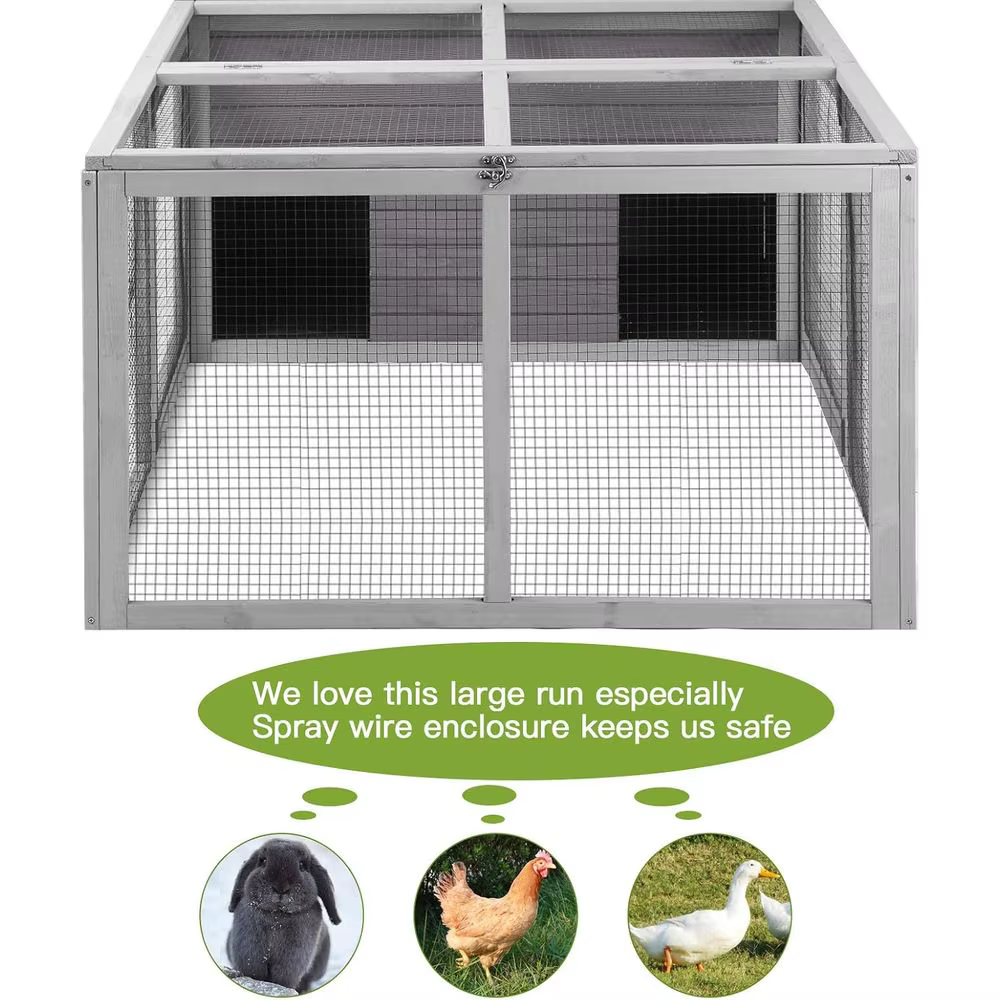 Rabbit Hutch Indoor, Bunny Cage Outdoor, Small Animal House with Large Run — image 4