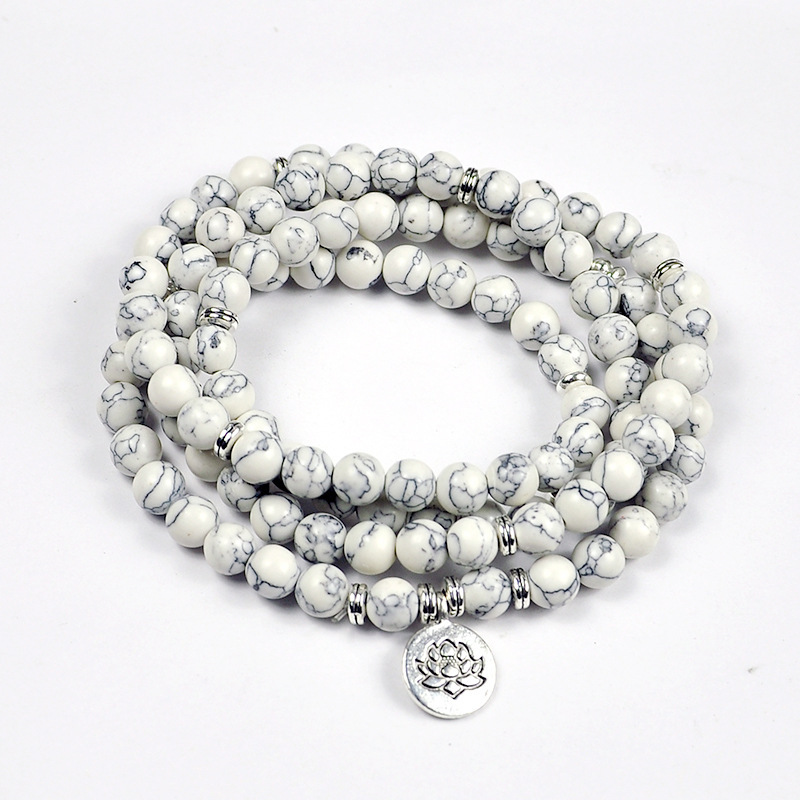 Amazon Stone Tiger Eye Stone Bracelet Necklace 108 Buddha Beads Lotus Bracelet — image 10
