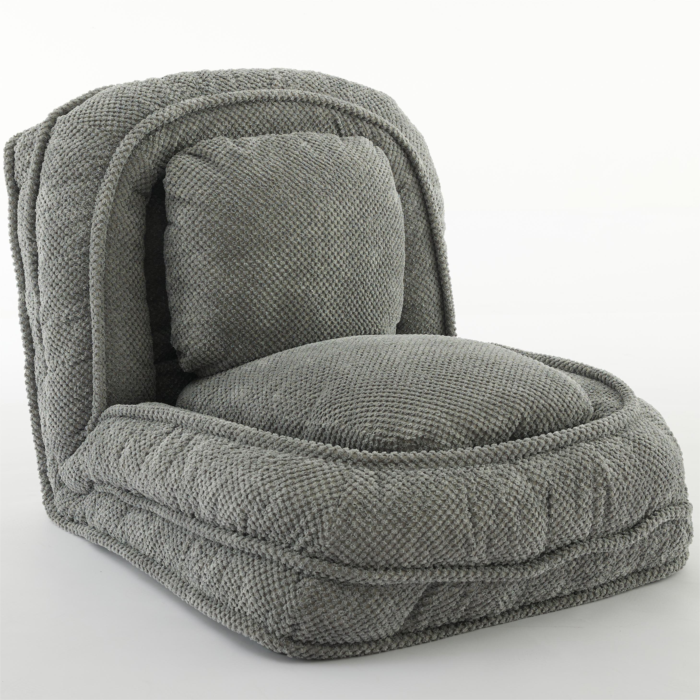 Cama para Perros Humano, Sofá Relajante, 5 Posiciones Ajustables, sentarse, dormir, plegar, ideal para sala de estar, dormitorio, Diseño Ahorrador de Espacio, Gris — imagen 8