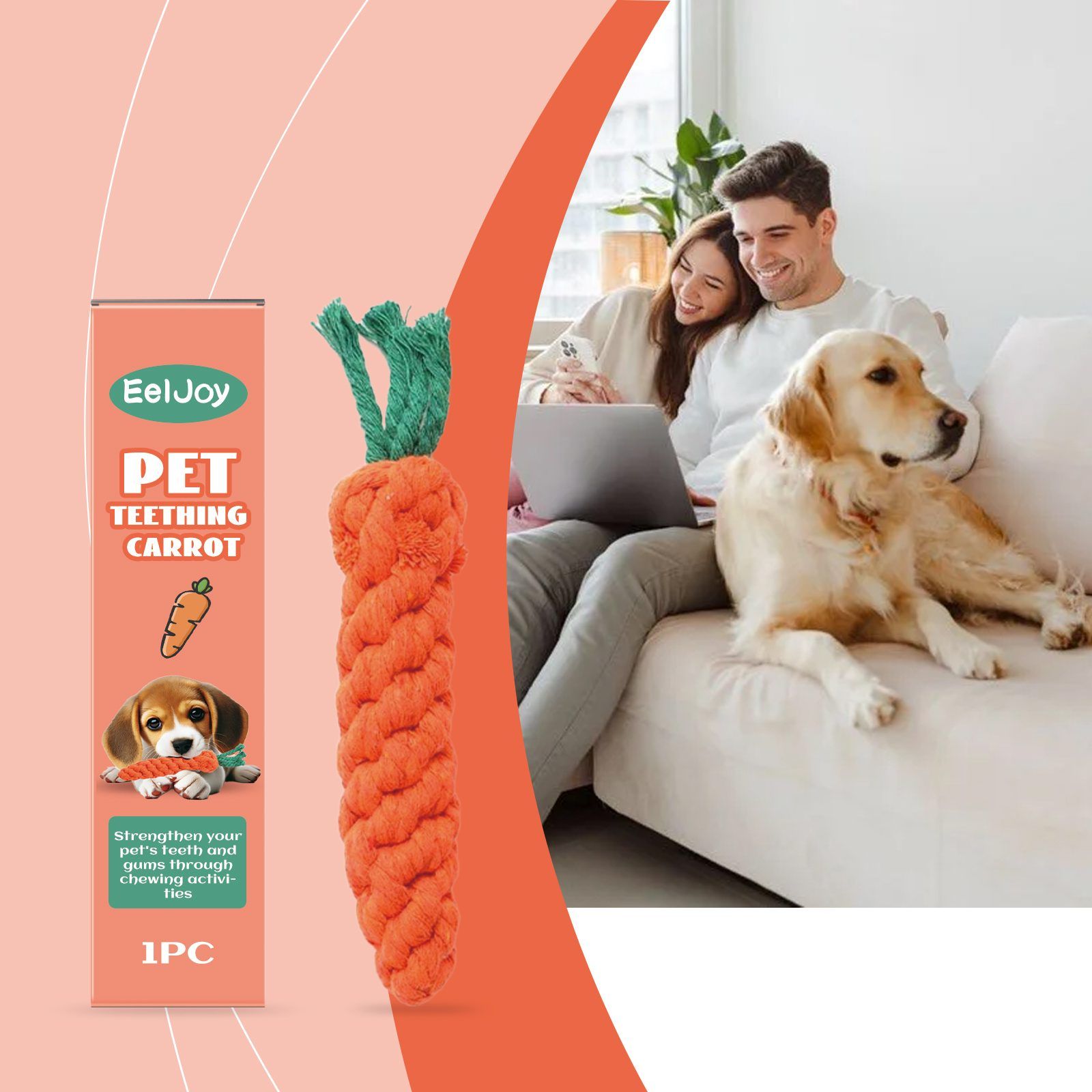 EELJOY Carrot-Shaped Pet Chew Toy, 1 Piece — image 8