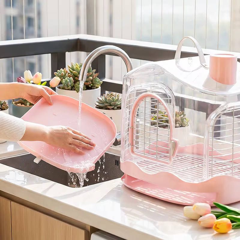 Portaaviones de Pájaros Portátil Horizontal para Canarios y Amazónidas Pequeño Ligero Exterior Caja de Alimento Oculta — imagen 2